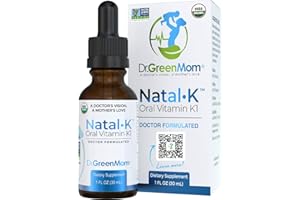 Dr. Green Mom Natal K Oral Vitamin K1 Drops for Newborns | Organic Phytonadione in MCT Oil | Natural VIT K for Babies to Support Blood Clotting