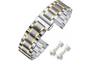 HEYOZURY Metal Watch Band Stainless Steel 16mm 18mm 19mm 20mm 21mm 22mm 24mm Watch Strap Bracele Replacement Bands