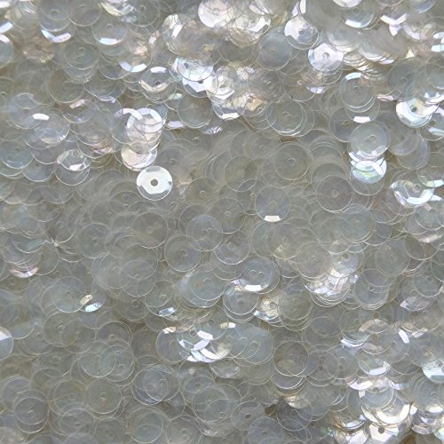 6mm CUP SEQUINS Facet PAILLETTES ~ Pale Shiny Crystal Iris Rainbow Iridescent ~ Made in USA Loose for embroidery, arts, crafts, bridal wear, embellishment
