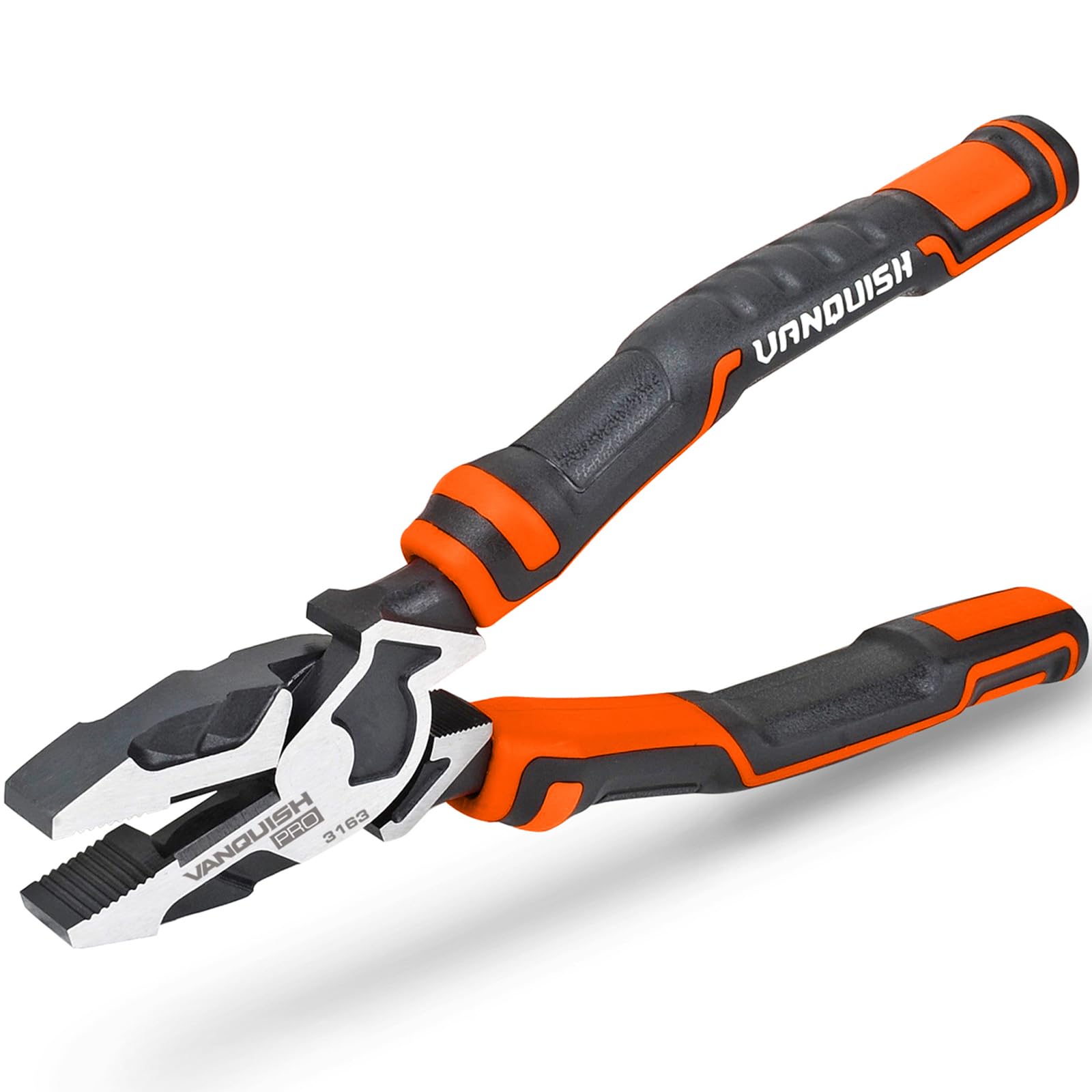 Vanquish 8 Inch Linemans Pliers High-Leverage Linesman Pliers with Side Cutting Design (3163)
