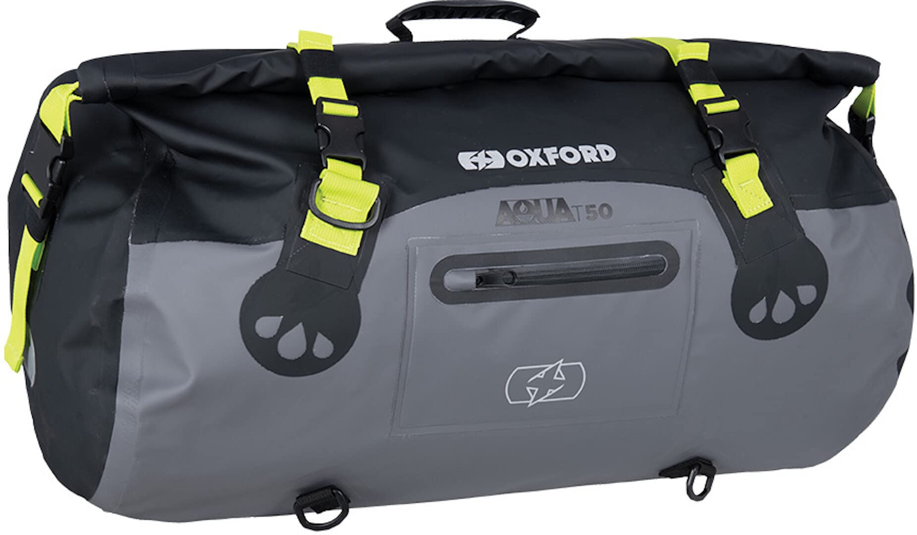 Oxford - Motorcycle Roll Bag, Black/Grey/Fluorescent
