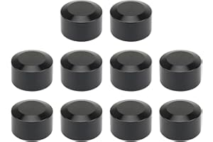 DAKLVNG 10 Pcs Motorcycle Bolt Covers Engine Topper Caps Aluminum for Harley Twin Cam Sportster Dyna Touring Electra Street Glide Softail Breakout FL (Black fit 11-14.6mm Bolt, Large)