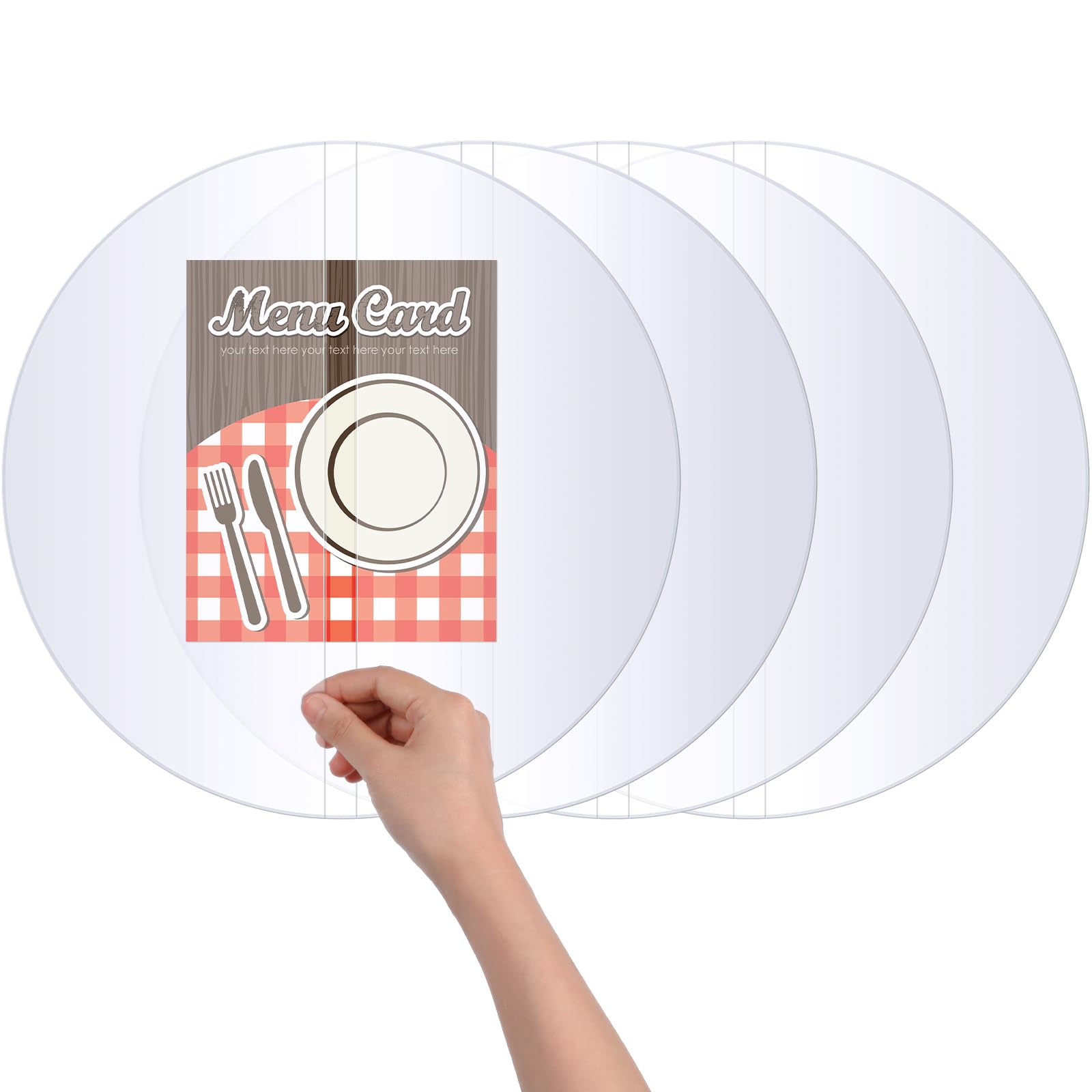 Photo 1 of Gandeer Gandeer 4 PCS Place Mat Covers 17" Clear Table Protector Clear Plastic Placemats for Kitchen Dinner Table Place Mats Dining Placemats Plastic Waterproof, Wipeable