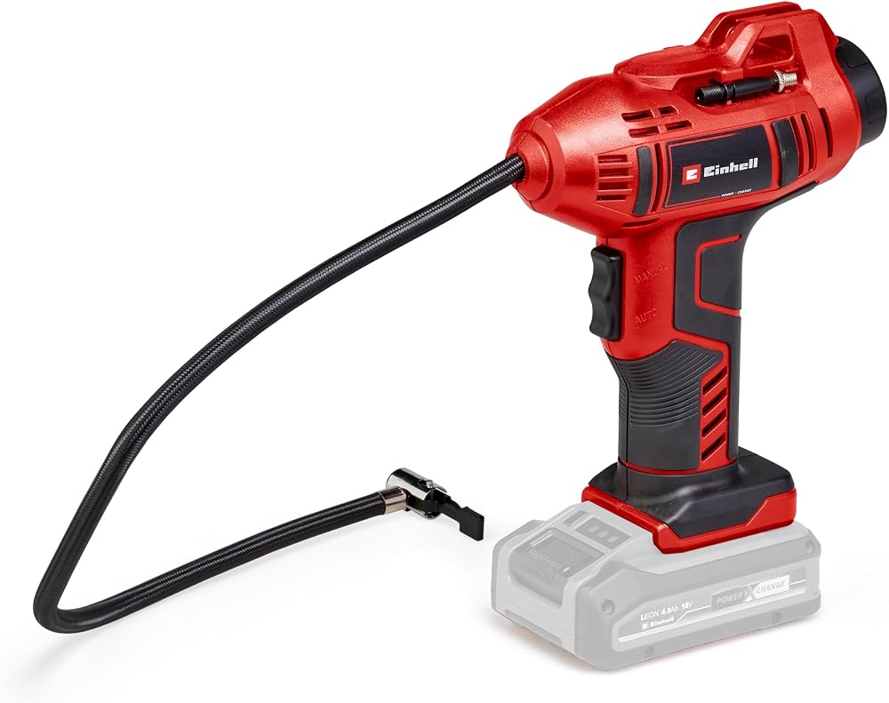 Einhell 18V Cordless Tyre Inflator Air Compressor 11 bar Auto Shut-Off Solo
