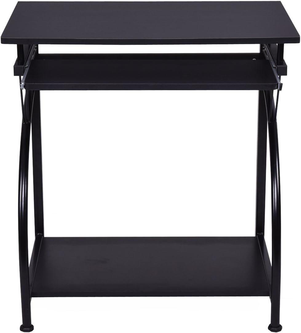 ADTEST , Gaming Table with Movable Keyboard Tray& CPU Holder, Workstation Made of P2 Environmental Material, Black