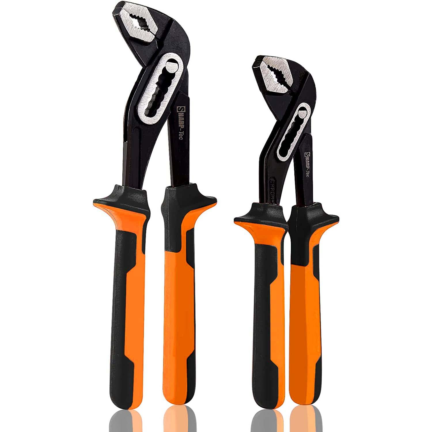 Sharp-tec Water Pump Pliers Set, 2 Pack Adjustable Plumbing Grips Spanner, Slip Joint Pliers Plumbing Wrench Set, Tongue and Groove Pliers Set, 200mm-8 and 250mm-10