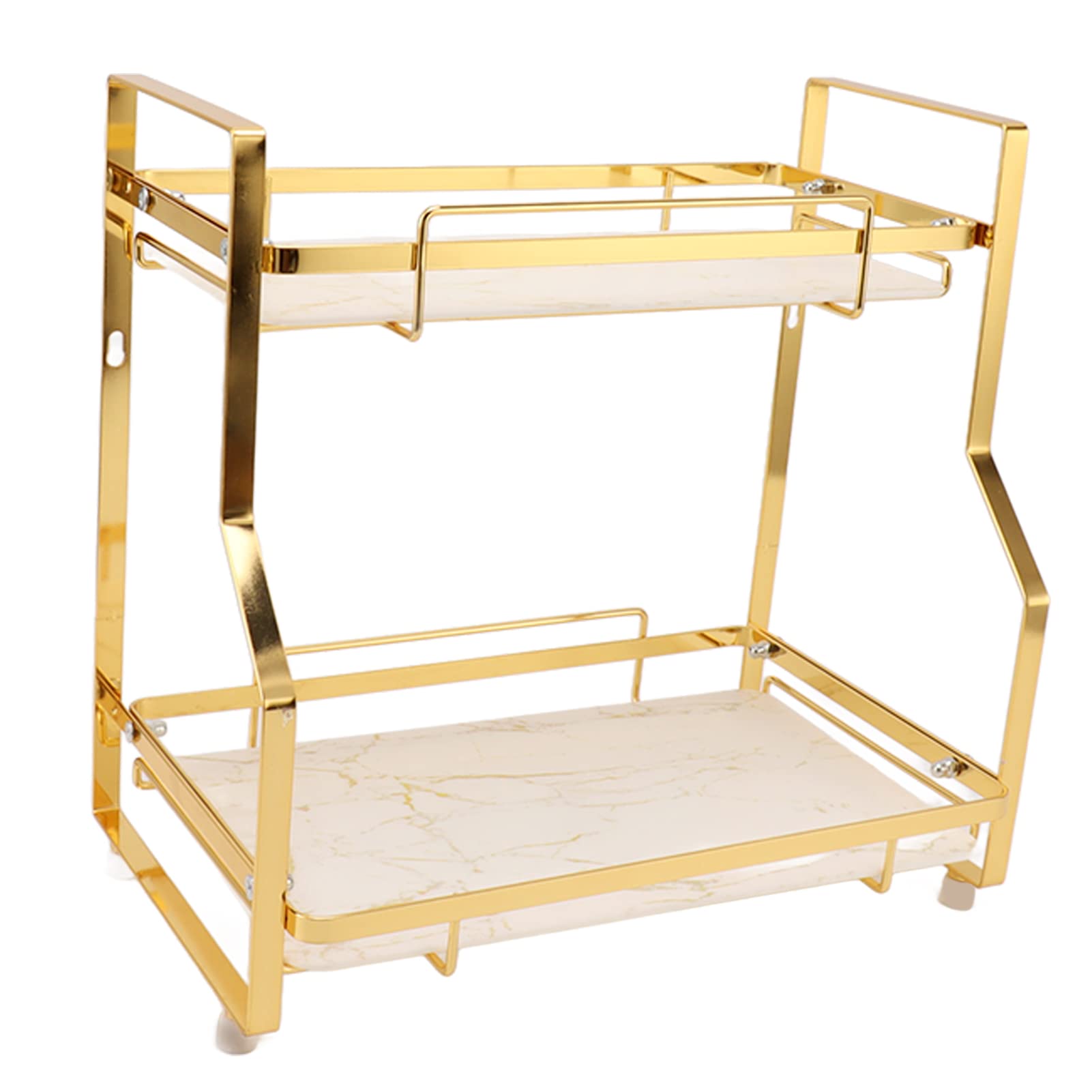 Focket Bathroom Organizer Countertop, Standing Bathroom Counter Organizer Detachable Countertop Storage Shelf, Counter Organization and Storage for Bathroom, Kitchen, Bedroom, Offices (2 Tier)