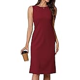 Wldrsd Women Business Sheath Midi Dress, 2025 Summer Sleeveless A-line Slimming Work Pencil Skirt
