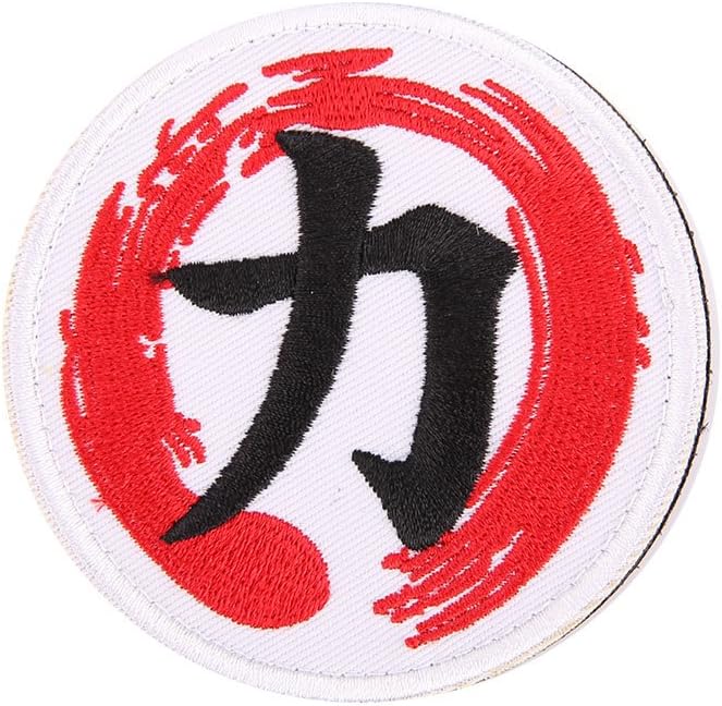 Kicode Rosepoem Multi Types 3D Chinese Characters Embroidery Arm Patch Badge Army Morale Armband Round Stylish 7.5CM