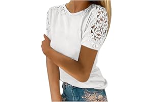 LEODYE Womens Tops Dressy Casual Short Sleeve Summer Tops Vintage Flower Print Tshirts Trendy Round Neck Tshirts Tunic Tops