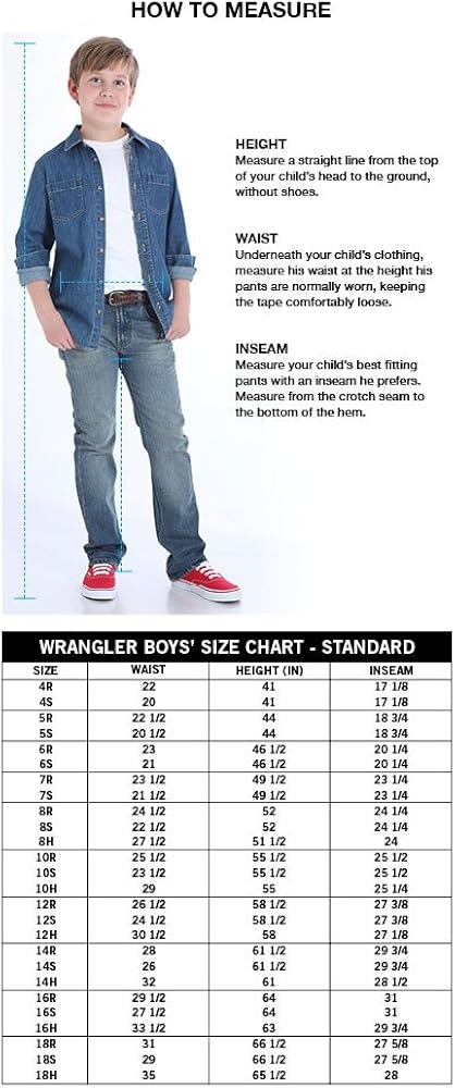 Wrangler Boys' Husky Straight Fit Stretch Jean: Clothing