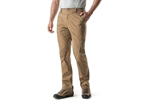 CQR Men's Cool Dry Tactical Pants, Water Resistant Outdoor Pants, Lightweight Stretch Cargo/Straight Work Hiking Pants