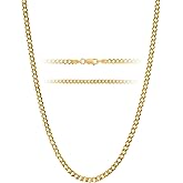 KISPER Gold Chain for Men and Women - 18K Gold Plated 925 Sterling Silver Italian Figaro Mariner Curb Chain Necklace - Made in Italy