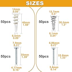 KURUI Self Drilling Drywall Anchors Assortment