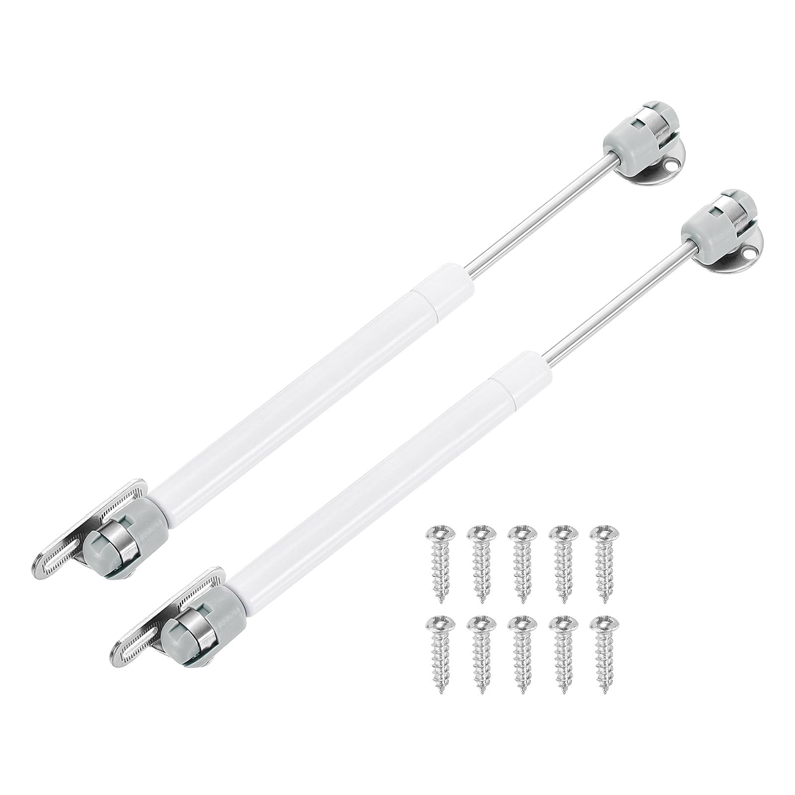 Photo 1 of uxcell 2Pcs Lid Support Hinges, 10 Inch 100N Gas Struts Heavy Duty Gas Spring Soft Close Lid Stay Hinges Lift Support with l Mounts for Tool Box Cabinet, White