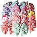 Imanom 20Pcs Baby Girl Hair Bows,Pastoral Style Flower Pattern Ribbon Hair Bows Clips For Teens Girls Kids