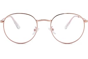 Kursan Classic Round Metal Clear Lens Glasses for Women Men Circle Frame Non-Prescription Eyeglasses