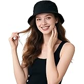MILAKOO Cotton Bucket Hat for Women Men Beach Sun Hat Classic Soild Colors Basin Cap UV Protection