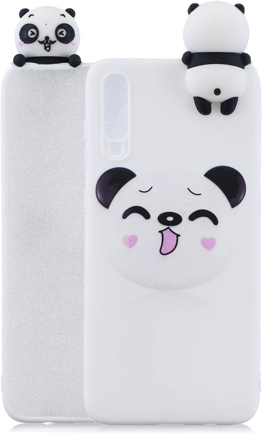 Huiran Case Compatible with Samsung Galaxy A70 Soft TPU Silicone Cute Smiling Panda Flexible Animal Protective Back Cover Girly Matte Cover Protective Ultra Thin Slim Bumper Shockproof