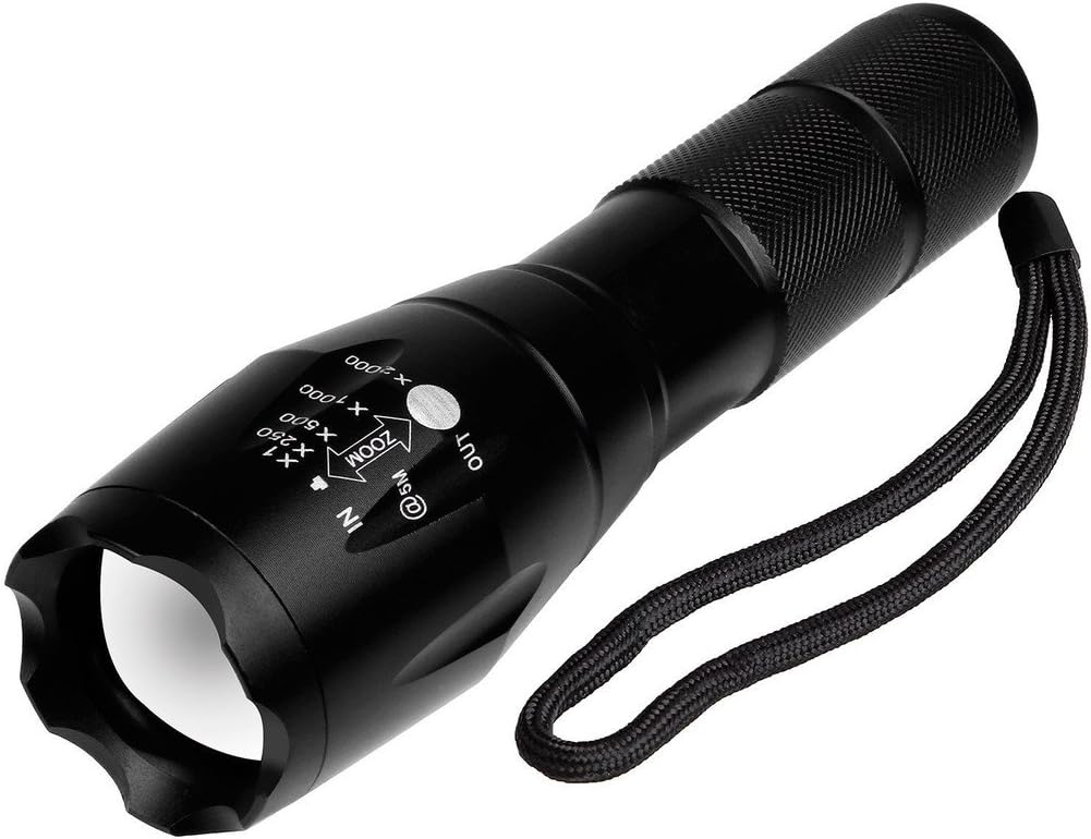 LPro Brightest LED Tactical Flashlight with Adjustable Focus and 5 Light Modes