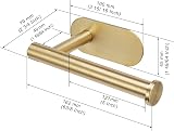 YUET Wall Mounted Toilet Roll Holder, Self Adhesive Gold SUS304 Stainless Steel view 4