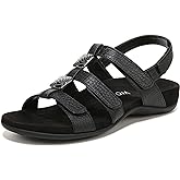 Vionic Women's Women's Rest Amber Backstrap Sandal - Ladies Adjustable Walking Sandals with Concealed Orthotic Arch Support