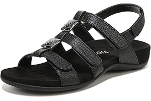 Vionic Women's Women's Rest Amber Backstrap Sandal - Ladies Adjustable Walking Sandals with Concealed Orthotic Arch Support