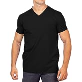Runcati Mens Cotton V Neck T-Shirts Short Sleeve Casual Basic Summer Beach Pocket Tee Tops