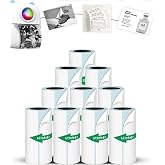 Mini Printer Sticker Paper, 10 Rolls Thermal Printer Stickers Paper 57 X 25mm, Printable Sticker Papers for Mini Print Papers and Most Instant Print Cameras