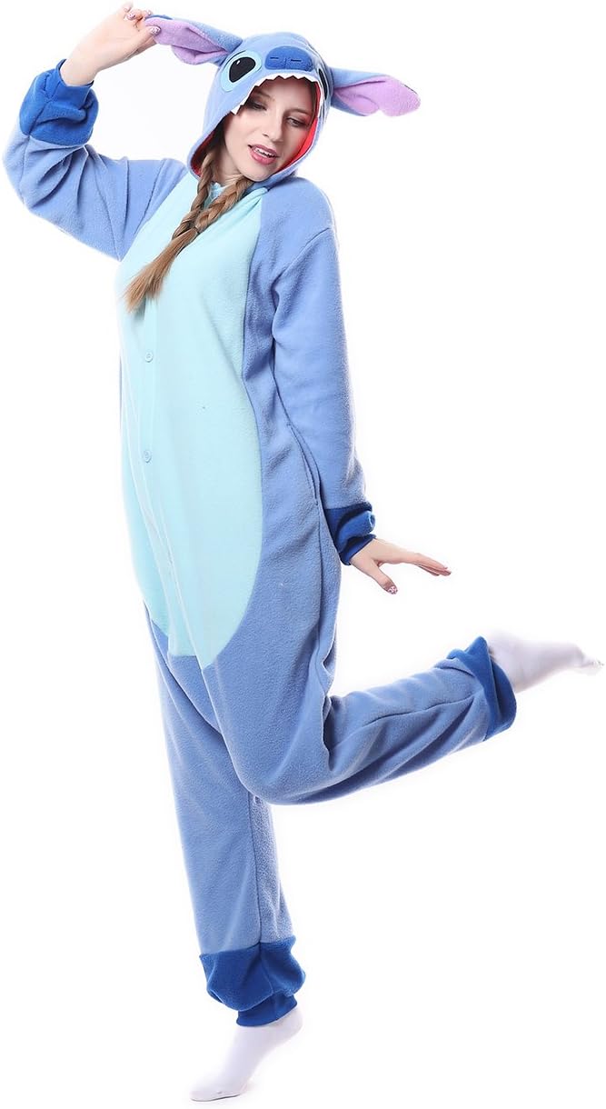 EONDEAR Women's Cosplay Adult Onesie Pajamas Cosplay Costumes Animal Outfit Stitch