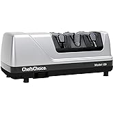 Chef’sChoice Professional Electric Knife Sharpeners Sharpening Station With 100-Percent Diamond Abrasives And Precision Angle Guides For 20-Degree Straight-Edge and Serrated Knives, 3-Stage, Silver
