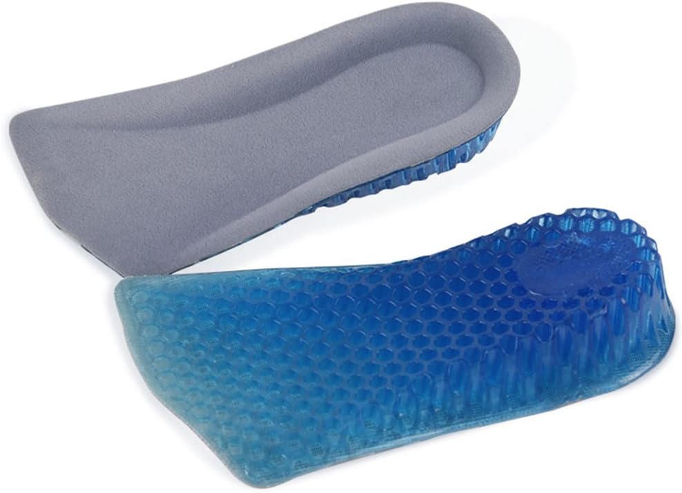 Healifty 3cm Heel Lift Inserts Silicone Height Increase Insole Invisible Height Increase Half Pads for Men Women (Sky Blue)