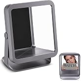 Novabright Black True Non-reversing Mirror, True Reflection for Makeup | Non Reversing Mirror for Hair Styling, Grooming &amp; Facial Symmetry, Desktop Vanity Essential 10"L x 7.5"W x 5.5"D