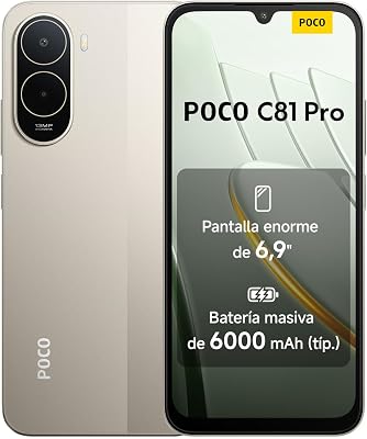 Smartphone POCO C81 Pro 4+128 GB Bateria de Ouro 6000 mAh
