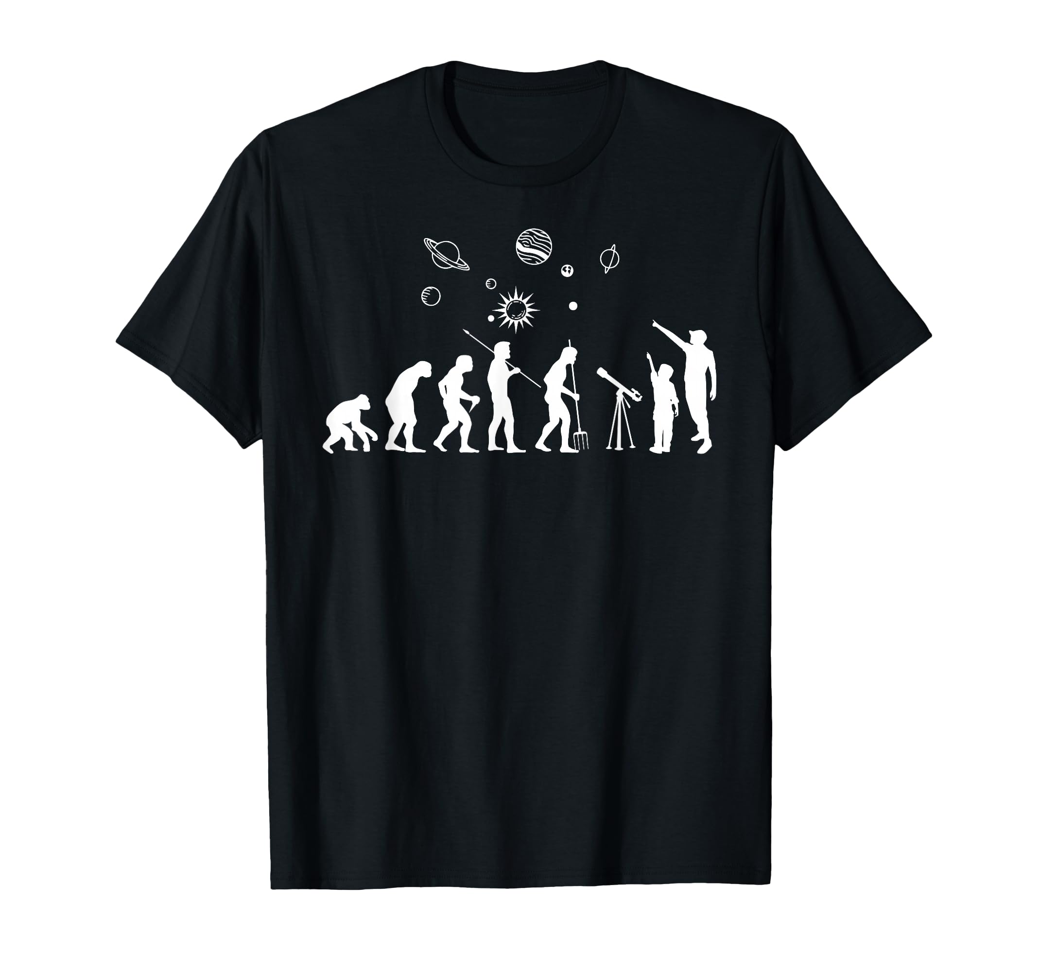 Telescopes Binoculars planets science Evolution astronomy T-Shirt
