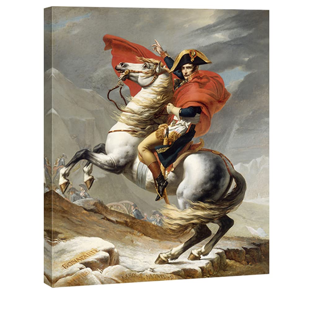 Wieco Art Napoleon Crossing the Alps of Jacques-Louis David Paintings Reproduction Abstract HD Prints Wall Decor Classic Artwork for Home & office Decoration — image 1