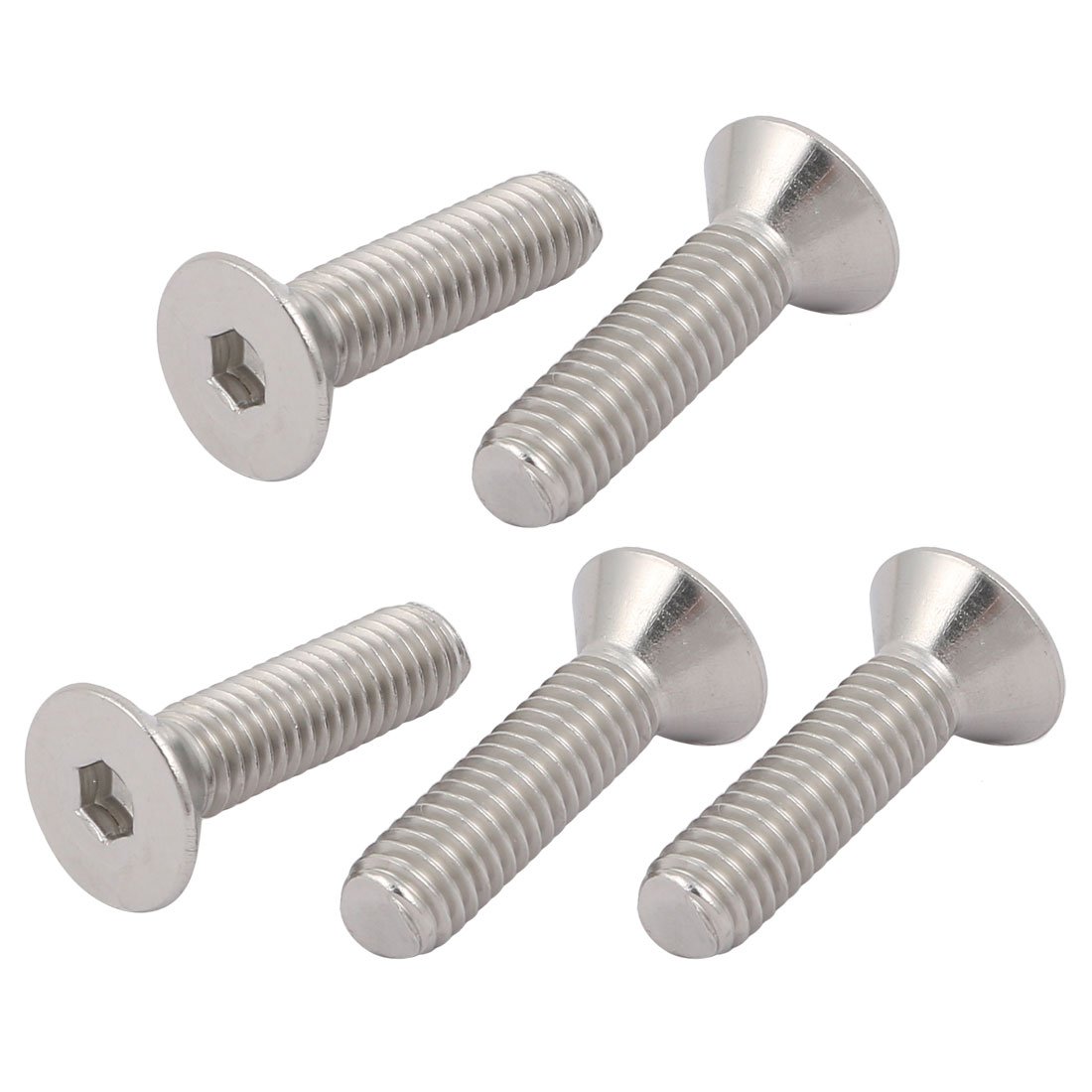 Sourcingmap 3/8-16 x 1-1/2" 304 Stainless Steel Flat Head Hex Socket Cap Screw Fastener 5pcs