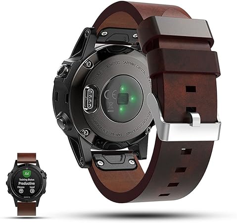 Garmin Fenix 5 GPS reloj inteligente correa de reemplazo banda – ifeeker correa muñeca banda reloj de piel auténtica soporte de para Garmin Fenix 5 ...