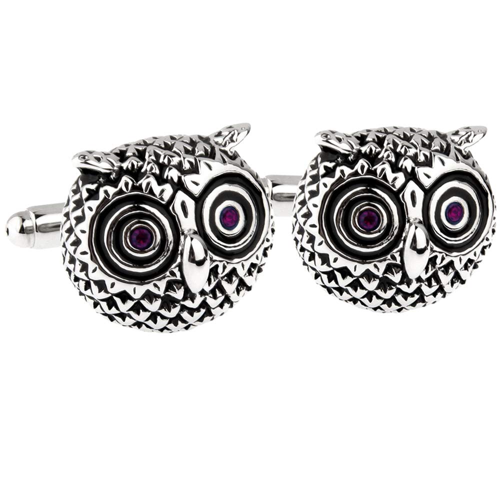 HONEY BEAR Owl Cufflinks Cuff Links for Men's Shirt