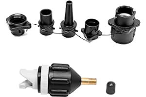 Vkinman SUP Pump Adaptor Inflatable Boat Air Pump Air Valve Adapter Kit Paddleboard Air Nozzle Multifunctional Conversion Head Air Adapter with 4 Air Valve Nozzles