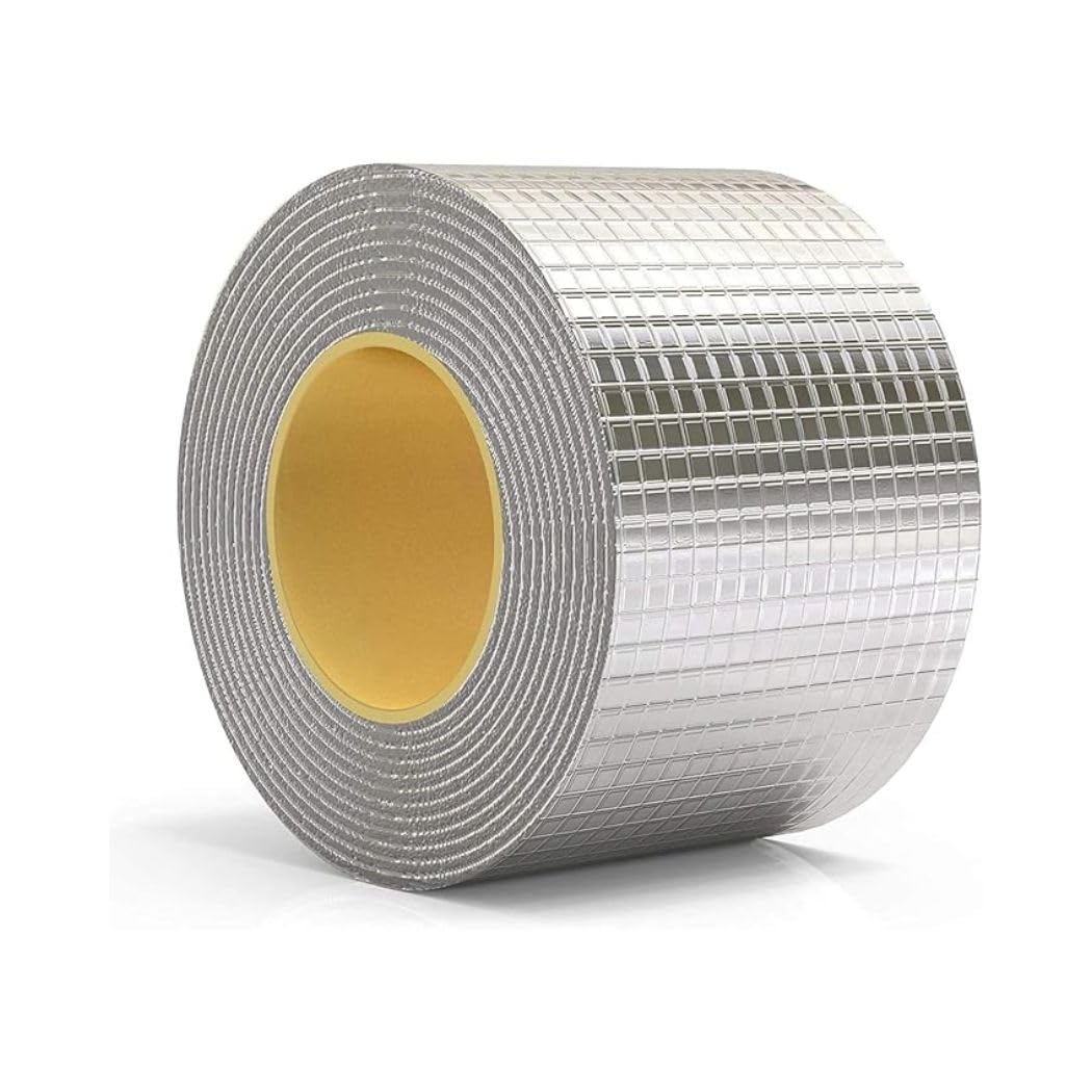 Super Waterproof Tape Butyl Rubber Aluminium Foil Tape, for Roof Leak, Surface Crack, Window Sill Gap, Pipe Rupture (5M)