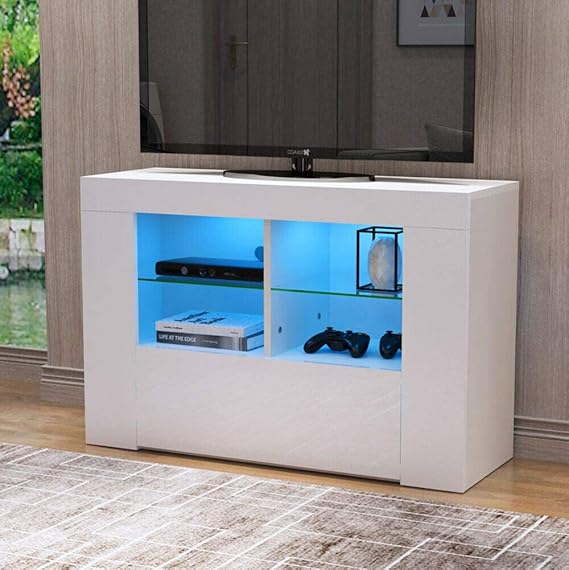 WonderLife Mueble de TV con Mueble Moderno con Almacenamiento de 100 cm