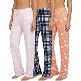 Real Essentials 3 Pack: Women’s Ultra-Soft Comfy Pajama Lounge Pants Sleepwear (Available in Plus Size)