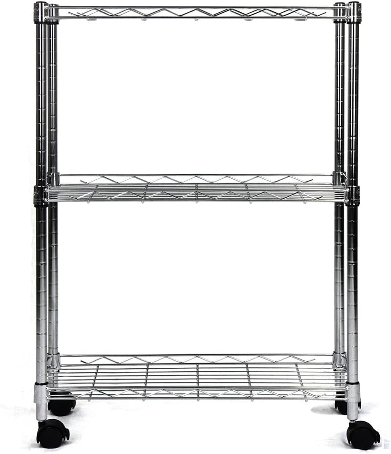 Oceanstar 3-Tier Shelving All-Purpose Utility Cart, Chrome: Home & Kitchen