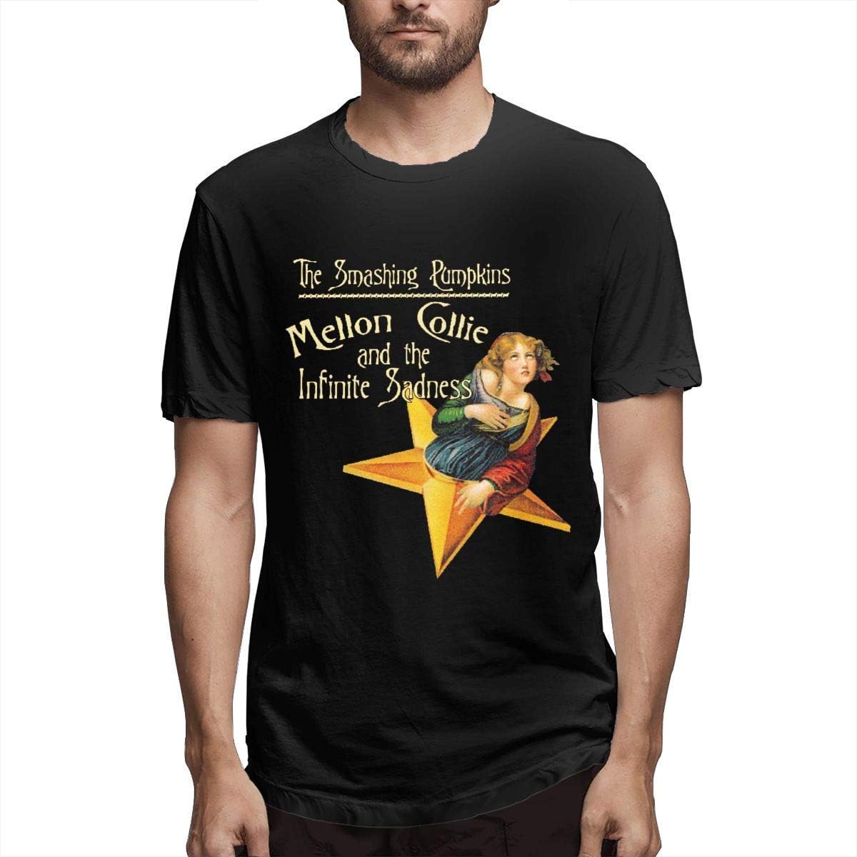 Cotton Tee with Smashing Pumpkins Mellon Collie and Infinite Sadness Design for Men's