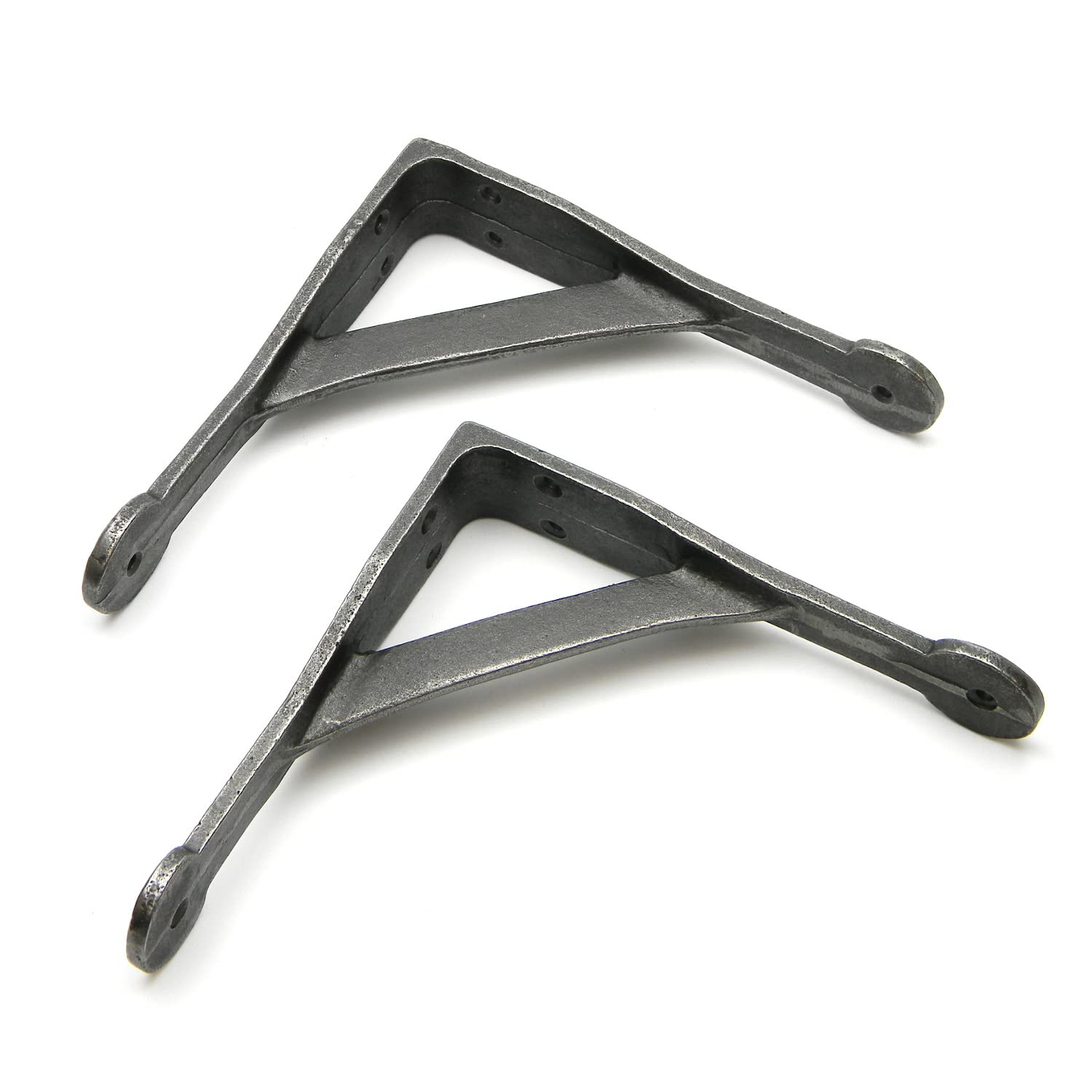 Pair of Shelf Brackets Gallow Style Antique Cast Iron (5" / 125mm)