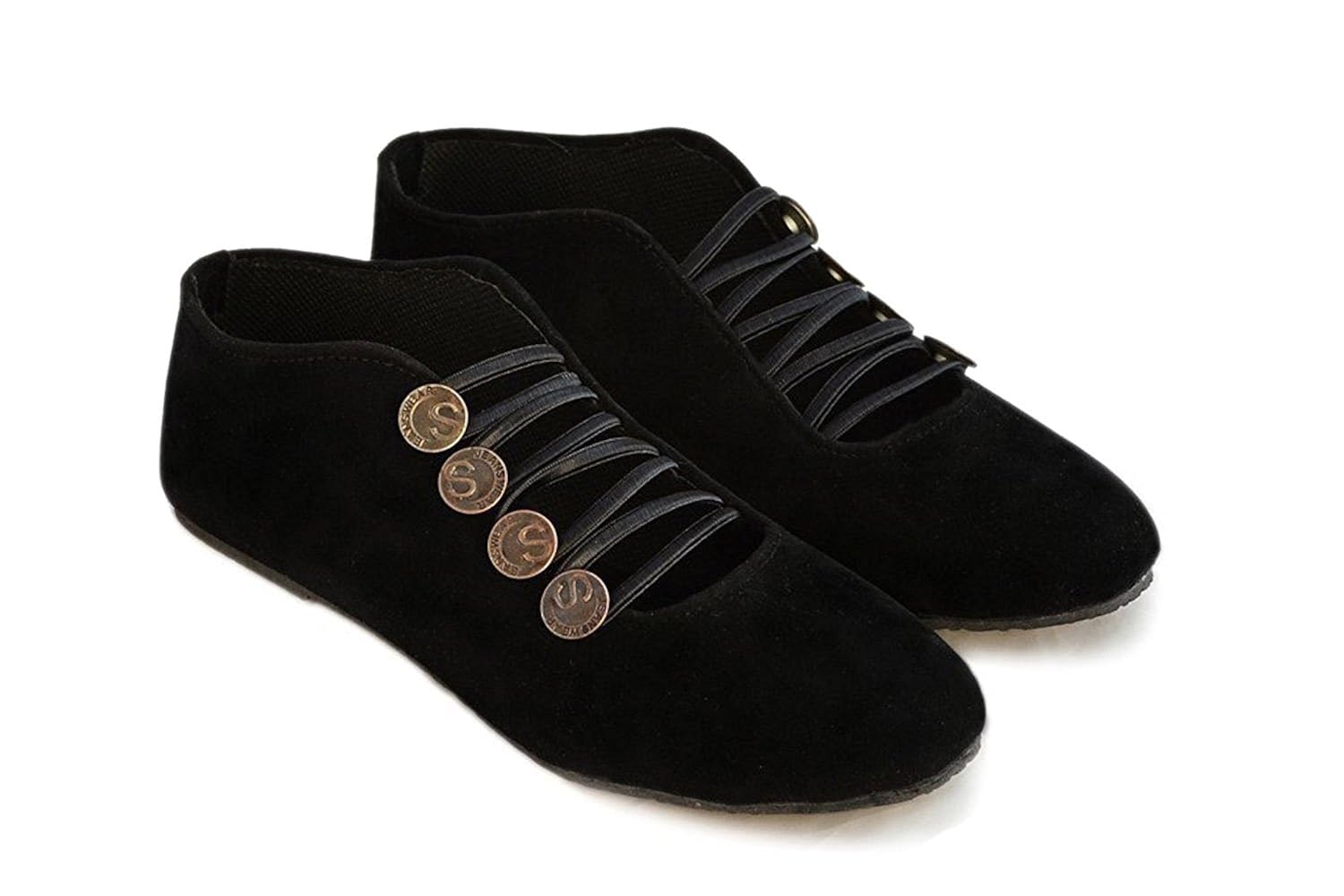 red choice collection women's black velvet low top shoes