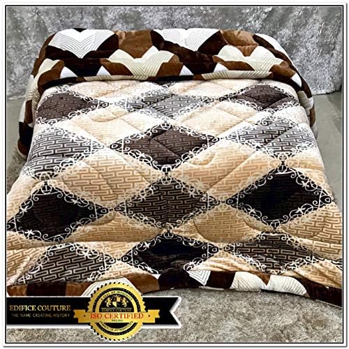 Edifice Couture Double Bed Reversible Winter Quilts - Gold (41_Ph_Winter_Quilt_7-Gold)