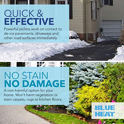 image for PELLETS OF FIRE Blue Heat Snow and Ice Melter Rock Salt - 50lbs Bucket