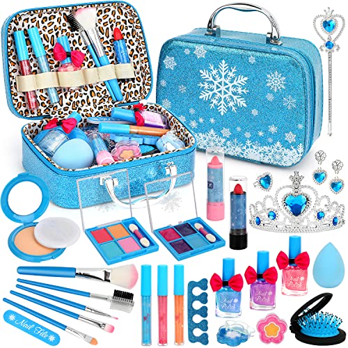 Flybay Kids Makeup Sets for Girls, Washable Kids Makeup Set Girl Toys, Real Girls Make up Set, Christmas Birthday Gifts for Girl Age 4 5 6 7 8 9 Year